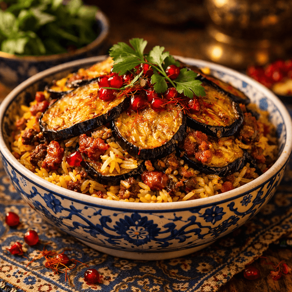 Bademjan Polo (Persian Eggplant Rice)