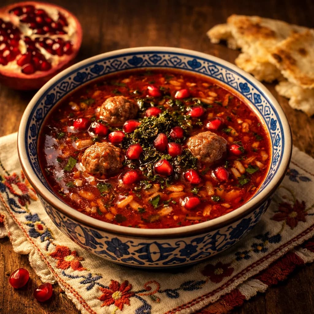 Ash-e Anar (Persian Pomegranate Soup)